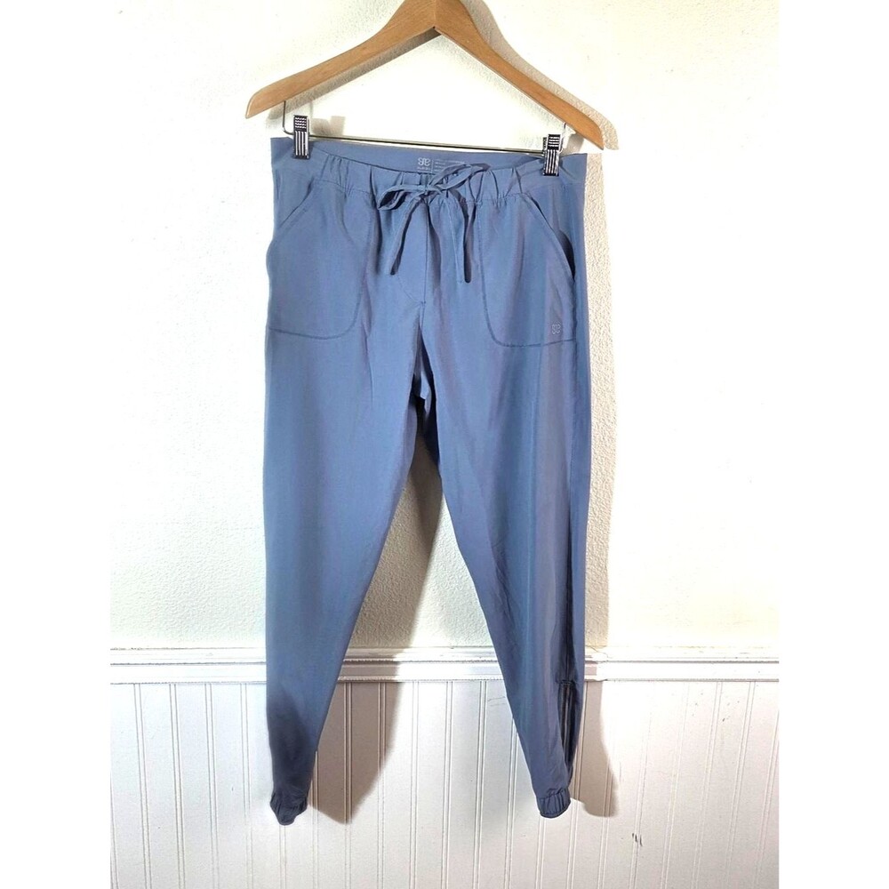 Albion Fit Womens Blue Jetsetter Joggers Size S Ankle Zip Travel Athleisure Pant